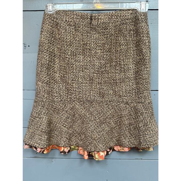 Ann Taylor Dresses & Skirts - Ann Taylor Loft Wool Blend Skirt with Floral Ruffle 2Petite